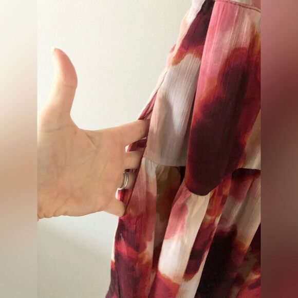 NWT Taylor Sleeveless Wrap Dress in Red Multi Watercolor Print - Size XL - Picture 8 of 12